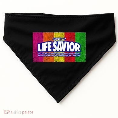 Jesus Is My Life Savior USA-Made Doggie Bandana