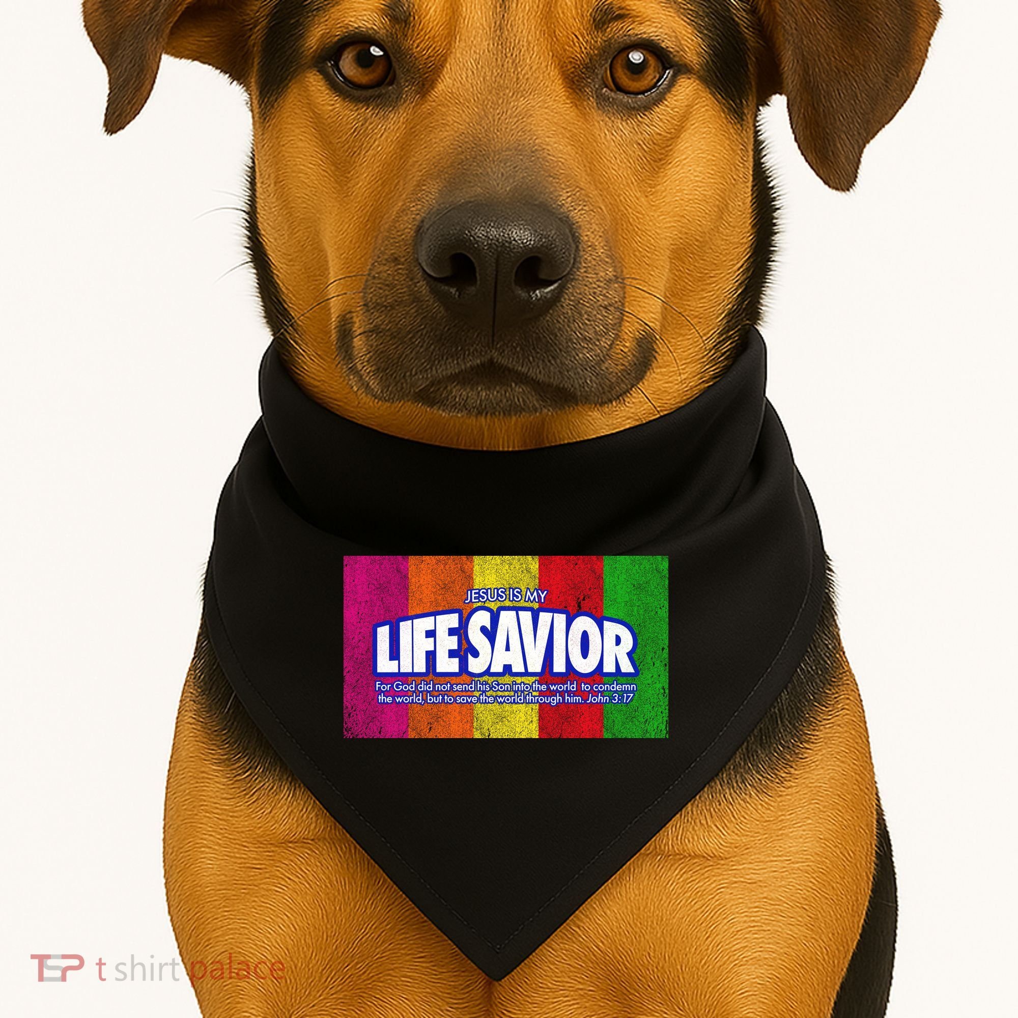Jesus Is My Life Savior USA-Made Doggie Bandana