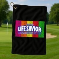 Jesus Is My Life Savior Golf Towel thumb 1
