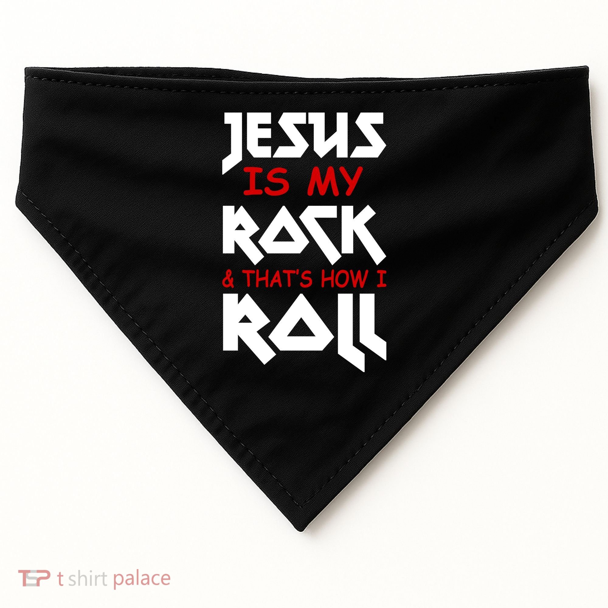 Jesus Is My Rock & Roll USA-Made Doggie Bandana