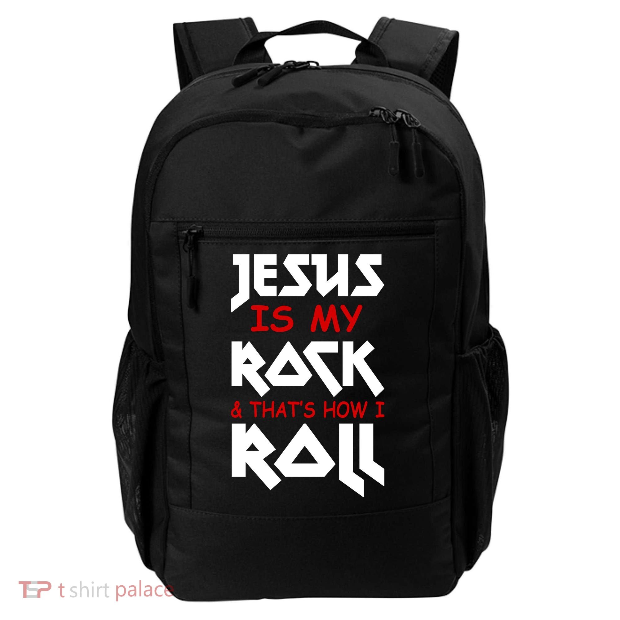 Jesus Is My Rock & Roll Backpack