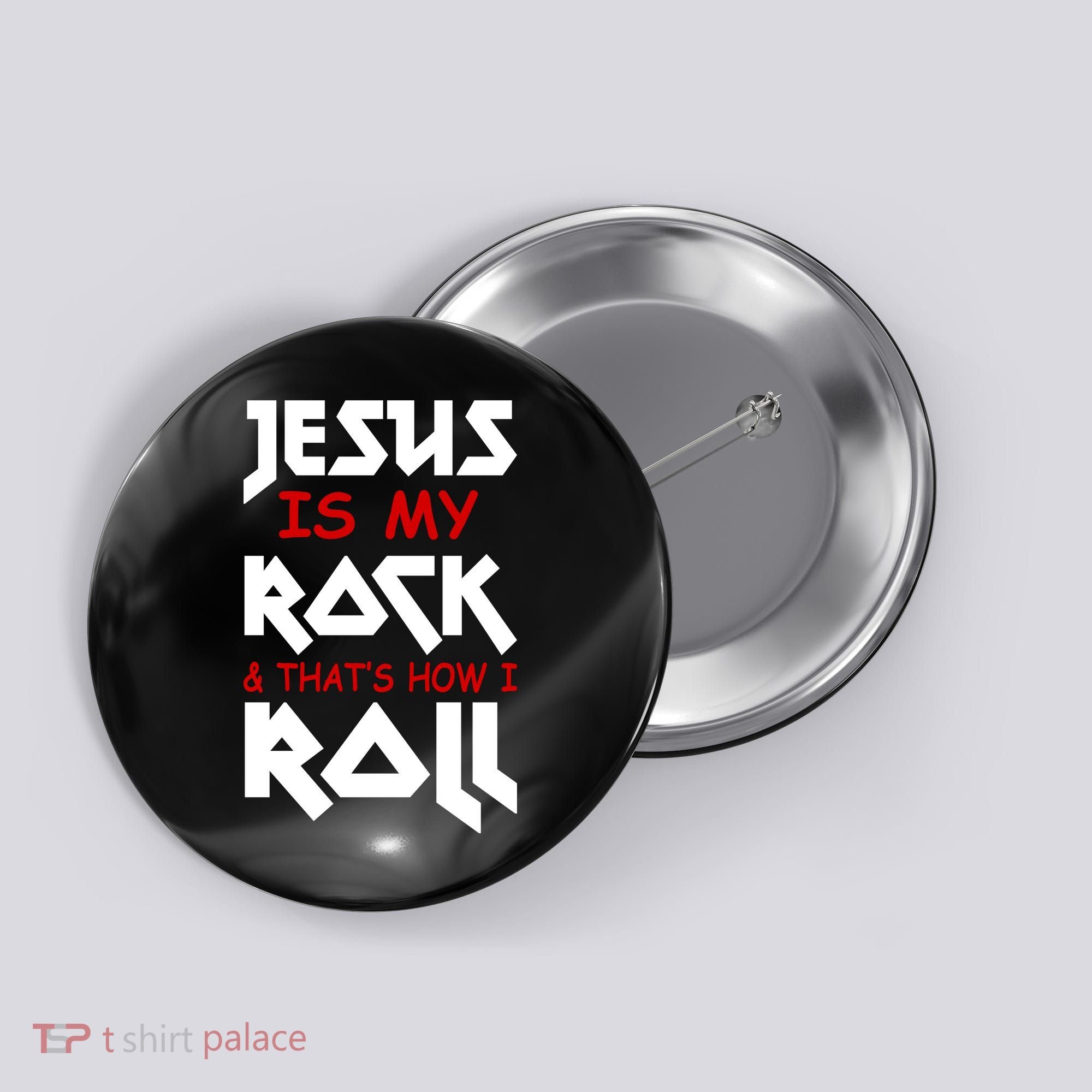 Jesus Is My Rock & Roll Button