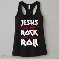 Jesus Is My Rock & Roll Women's Tank Top thumb 3