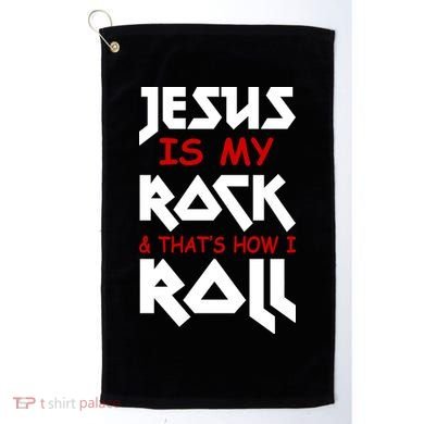Jesus Is My Rock & Roll Golf Towel