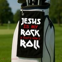 Jesus Is My Rock & Roll Golf Towel thumb 2