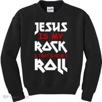 Jesus Is My Rock & Roll Kids Sweatshirt thumb 0