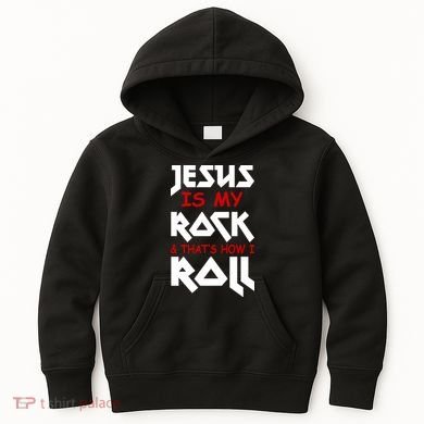 Jesus Is My Rock & Roll Kids Hoodie