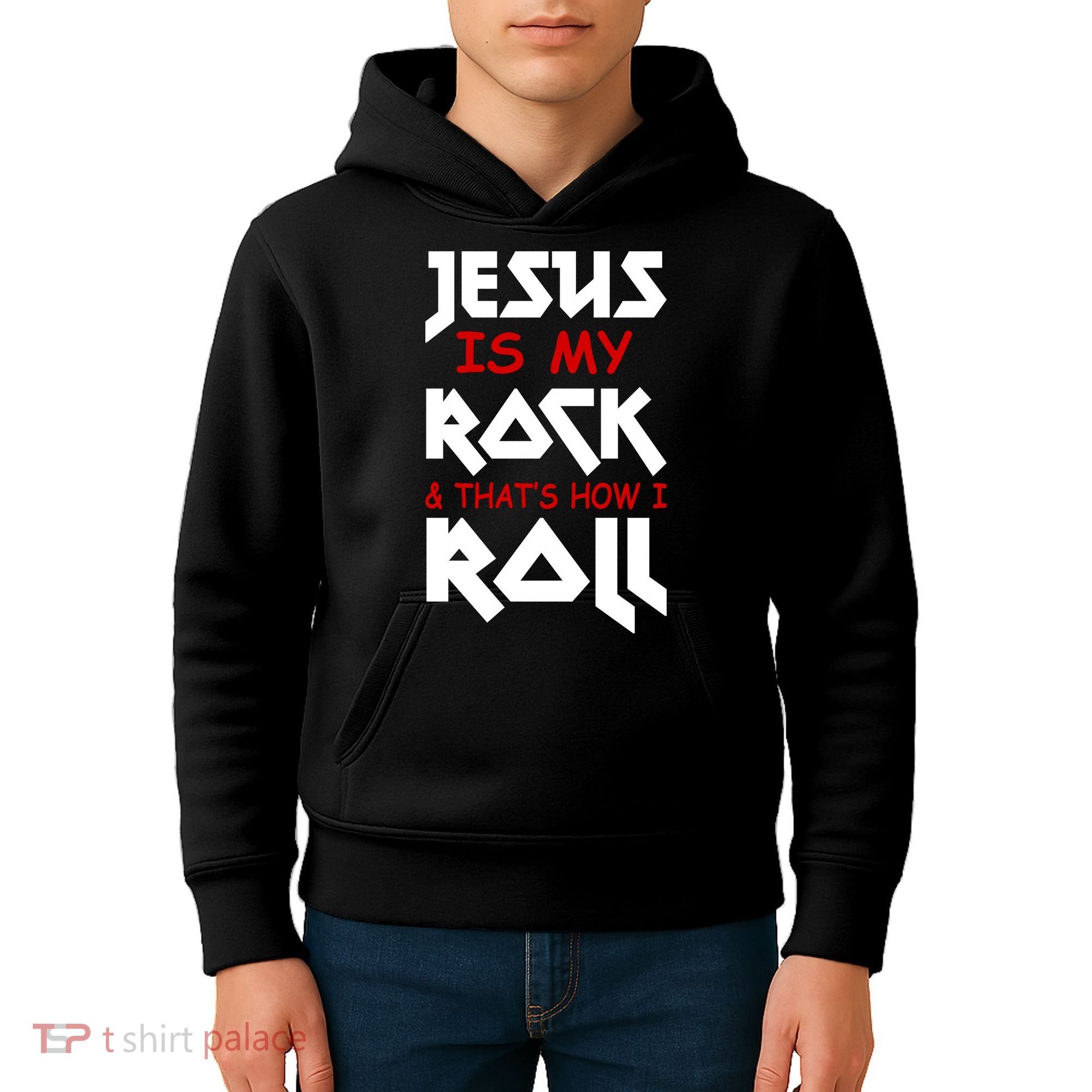 Jesus Is My Rock & Roll Kids Hoodie