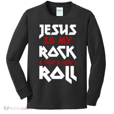 Jesus Is My Rock & Roll Kids Long Sleeve Shirt