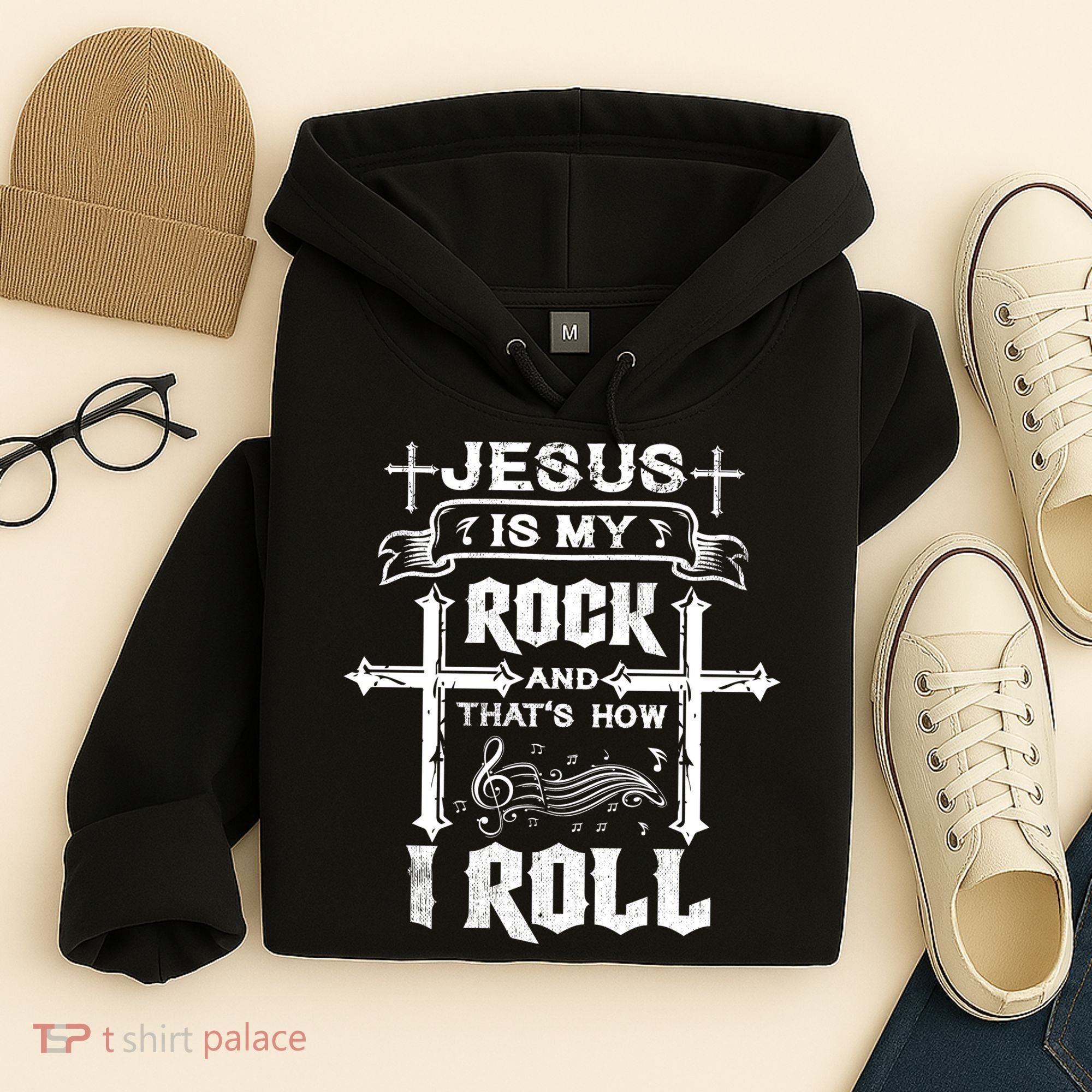 Jesus Is My Rock And Roll Christian  Hoodie