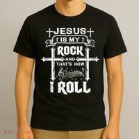 Jesus Is My Rock And Roll Christian  T-Shirt thumb 3