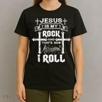 Jesus Is My Rock And Roll Christian  T-Shirt thumb 4