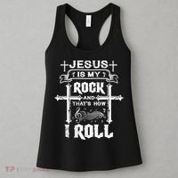 Jesus Is My Rock And Roll Christian  Women's Tank Top thumb 3