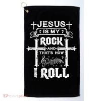 Jesus Is My Rock And Roll Christian  Golf Towel thumb 0