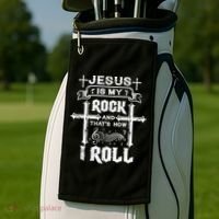 Jesus Is My Rock And Roll Christian  Golf Towel thumb 2