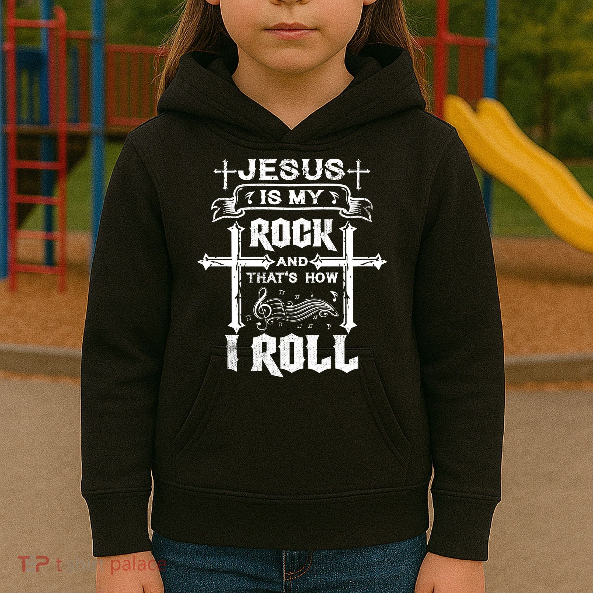Jesus Is My Rock And Roll Christian  Kids Hoodie