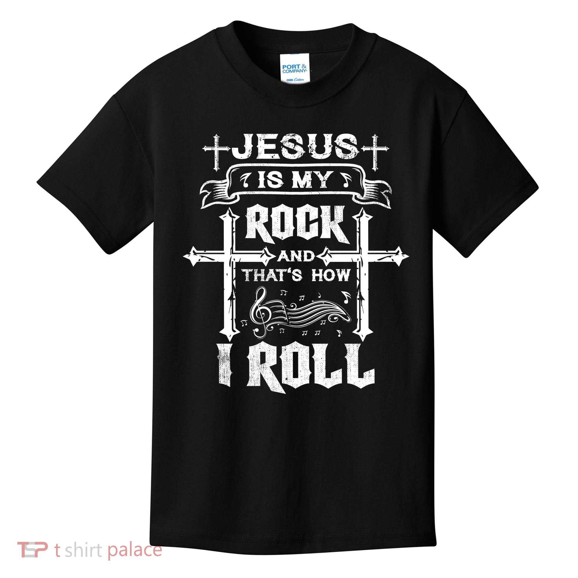 Jesus Is My Rock And Roll Christian  Kids T-Shirt