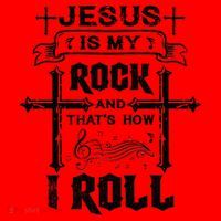 Jesus Is My Rock And Roll Christian  Santa Hat thumb 1