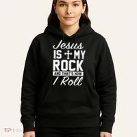 Jesus Is My Rock And That's How I Roll Hoodie thumb 5