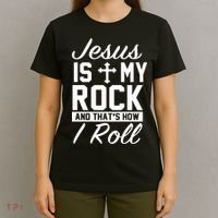 Jesus Is My Rock And That's How I Roll T-Shirt thumb 4