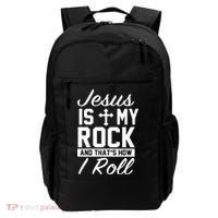 Jesus Is My Rock And That's How I Roll Backpack thumb 0