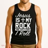 Jesus Is My Rock And That's How I Roll Tank Top thumb 3