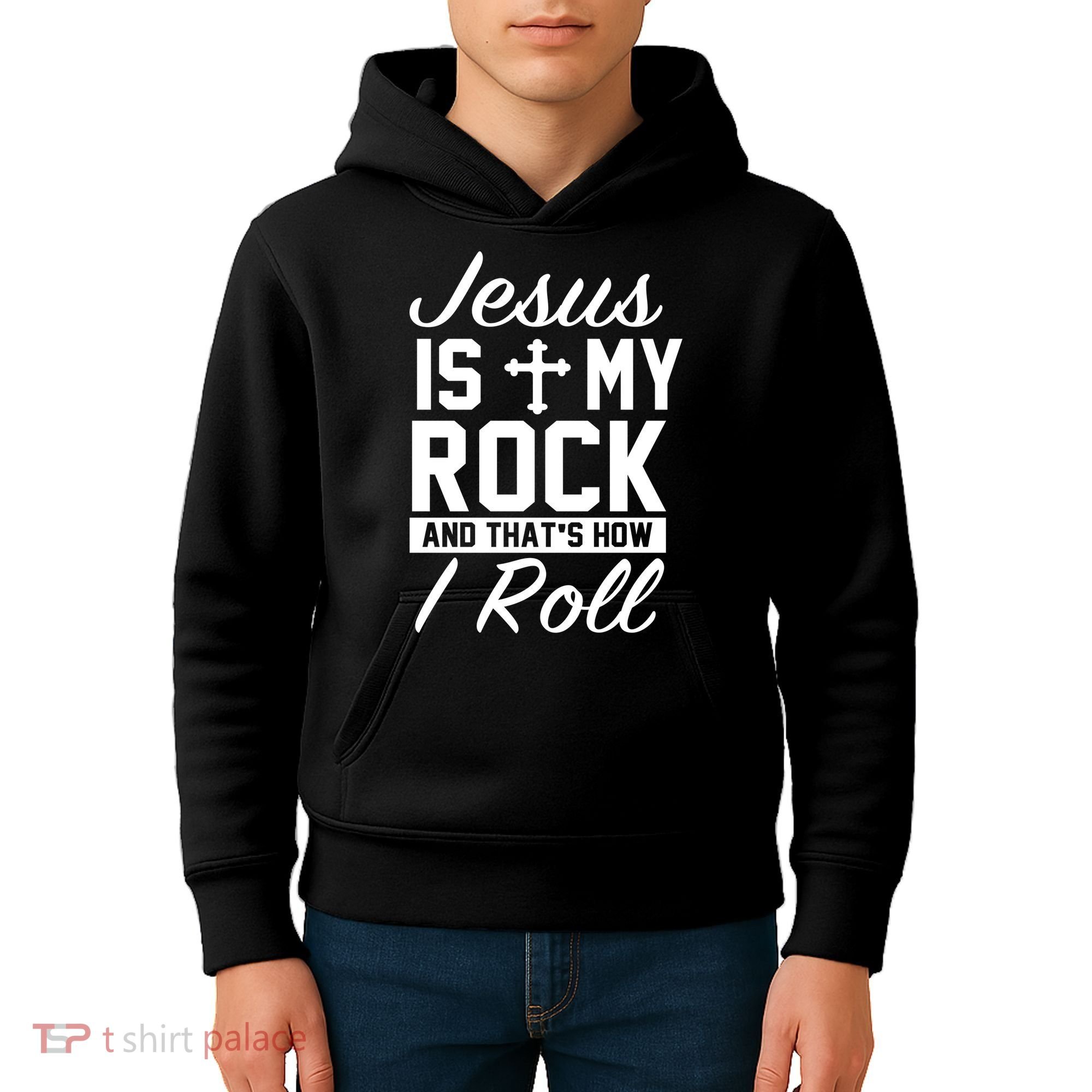 Jesus Is My Rock And That's How I Roll Kids Hoodie