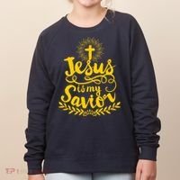 Jesus Is My Savior Cross Christian Women's Sweatshirt thumb 0