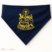 Jesus Is My Savior Cross Christian USA-Made Doggie Bandana thumb 0