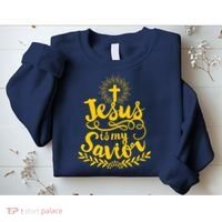 Jesus Is My Savior Cross Christian Sweatshirt thumb 2