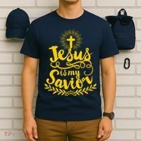 Jesus Is My Savior Cross Christian T-Shirt thumb 6