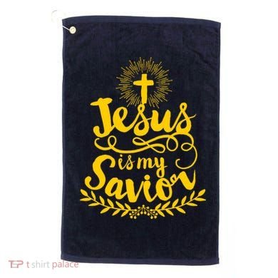 Jesus Is My Savior Cross Christian Golf Towel