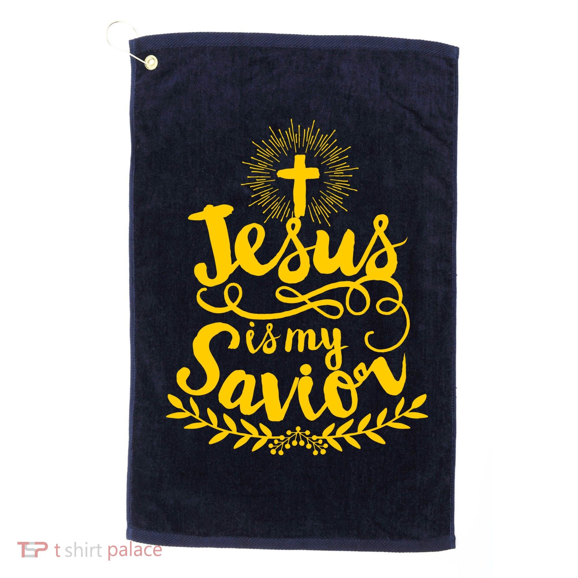 Jesus Is My Savior Cross Christian Golf Towel