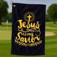 Jesus Is My Savior Cross Christian Golf Towel thumb 1