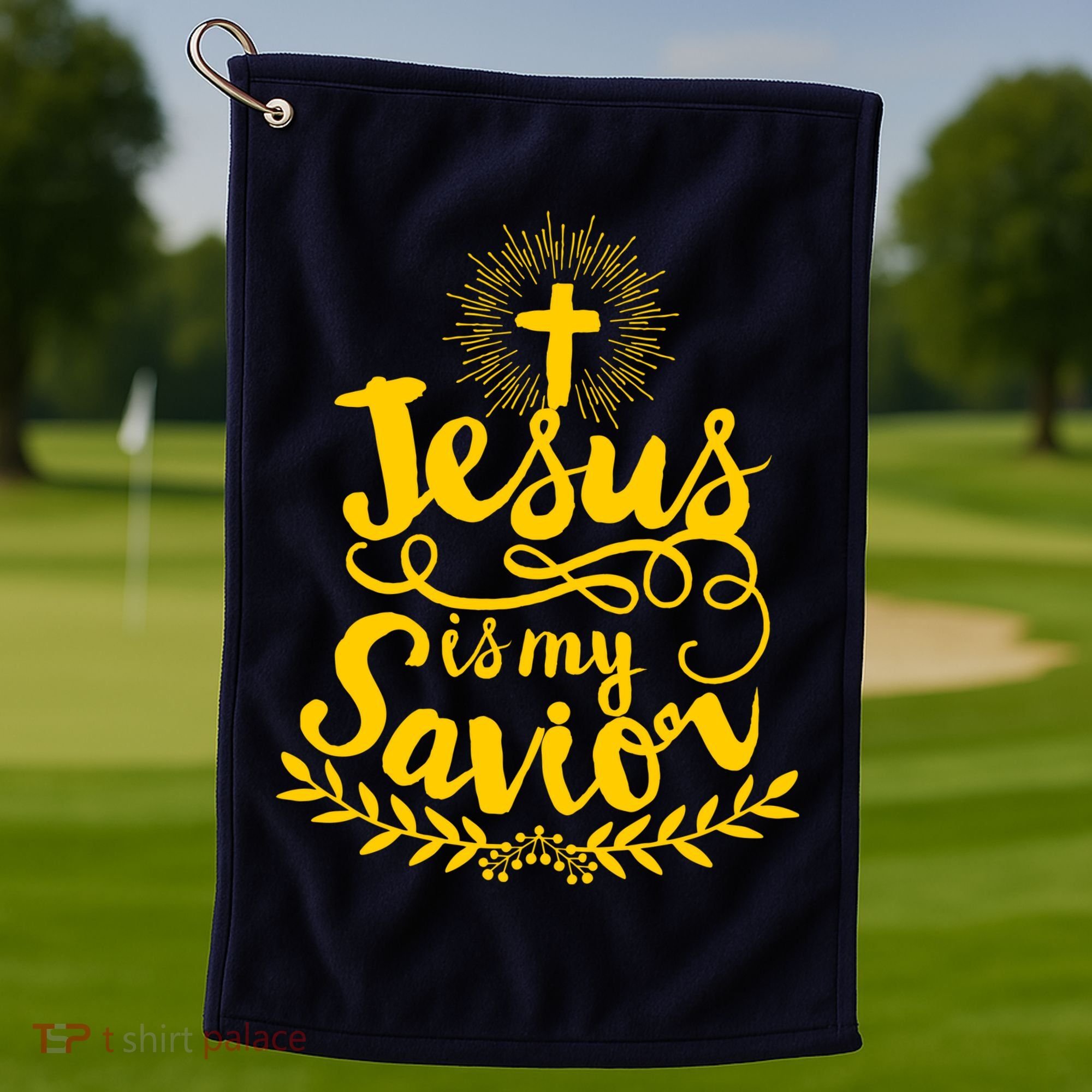 Jesus Is My Savior Cross Christian Golf Towel