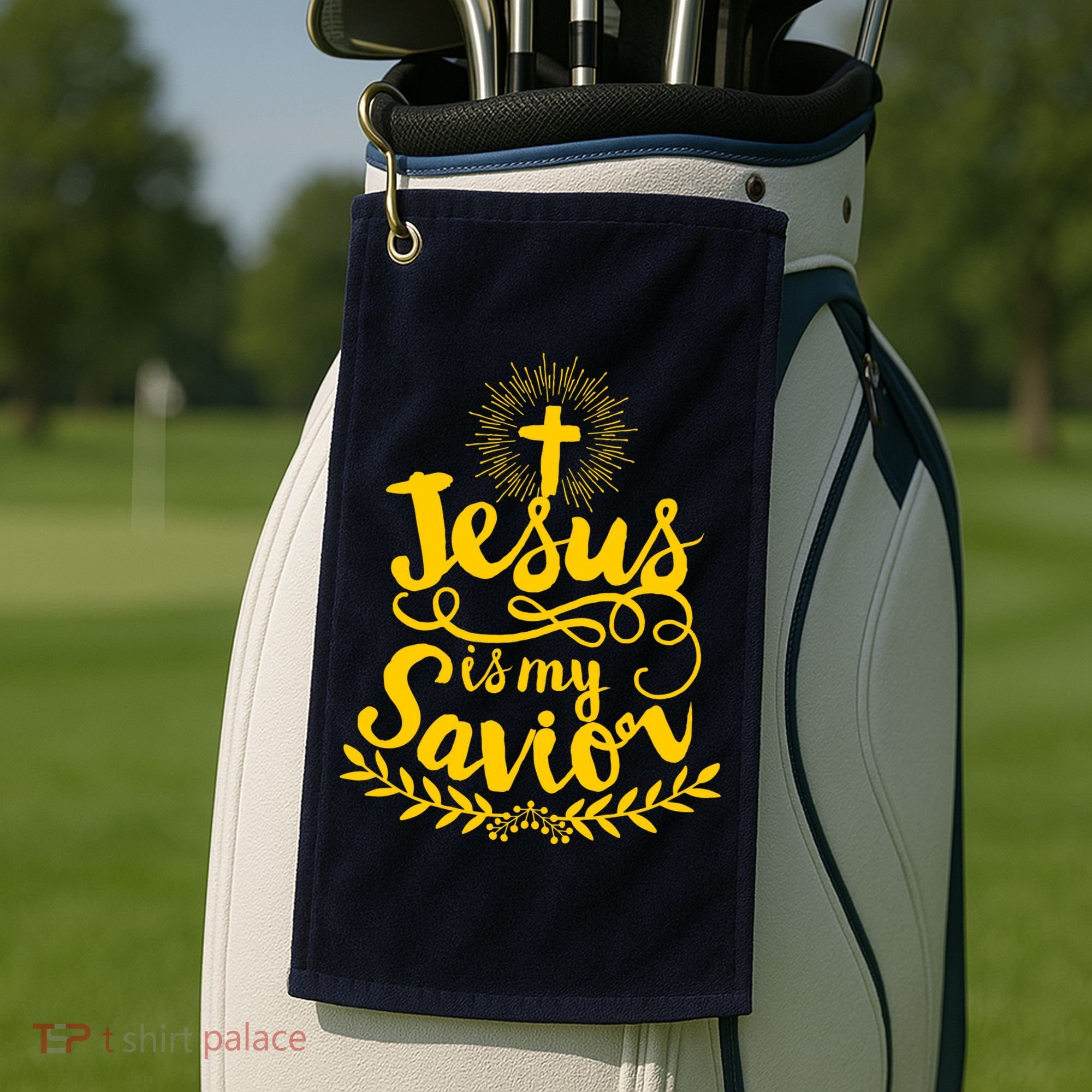 Jesus Is My Savior Cross Christian Golf Towel
