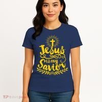 Jesus Is My Savior Cross Christian Women's T-Shirt thumb 4