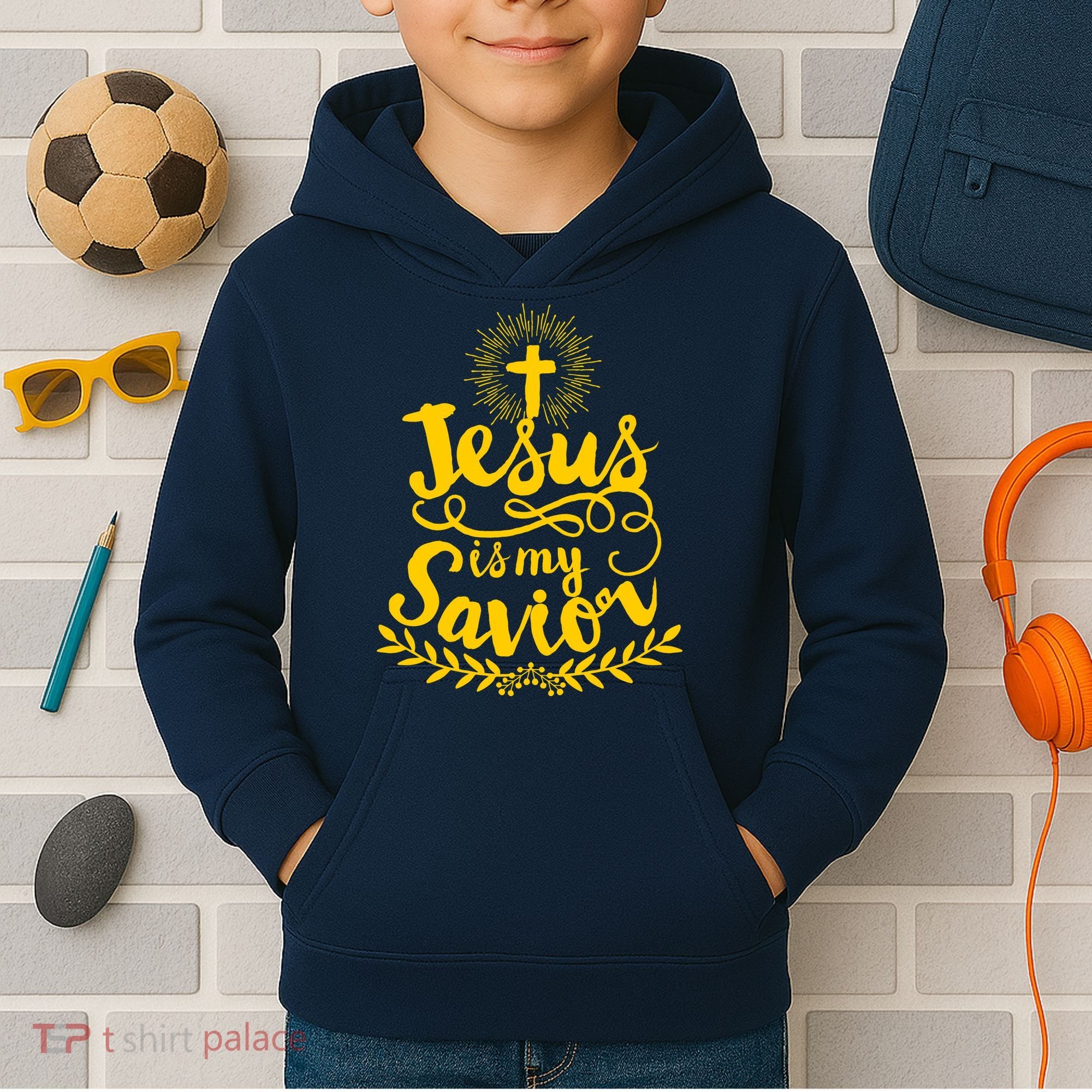 Jesus Is My Savior Cross Christian Kids Hoodie