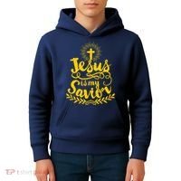 Jesus Is My Savior Cross Christian Kids Hoodie thumb 4