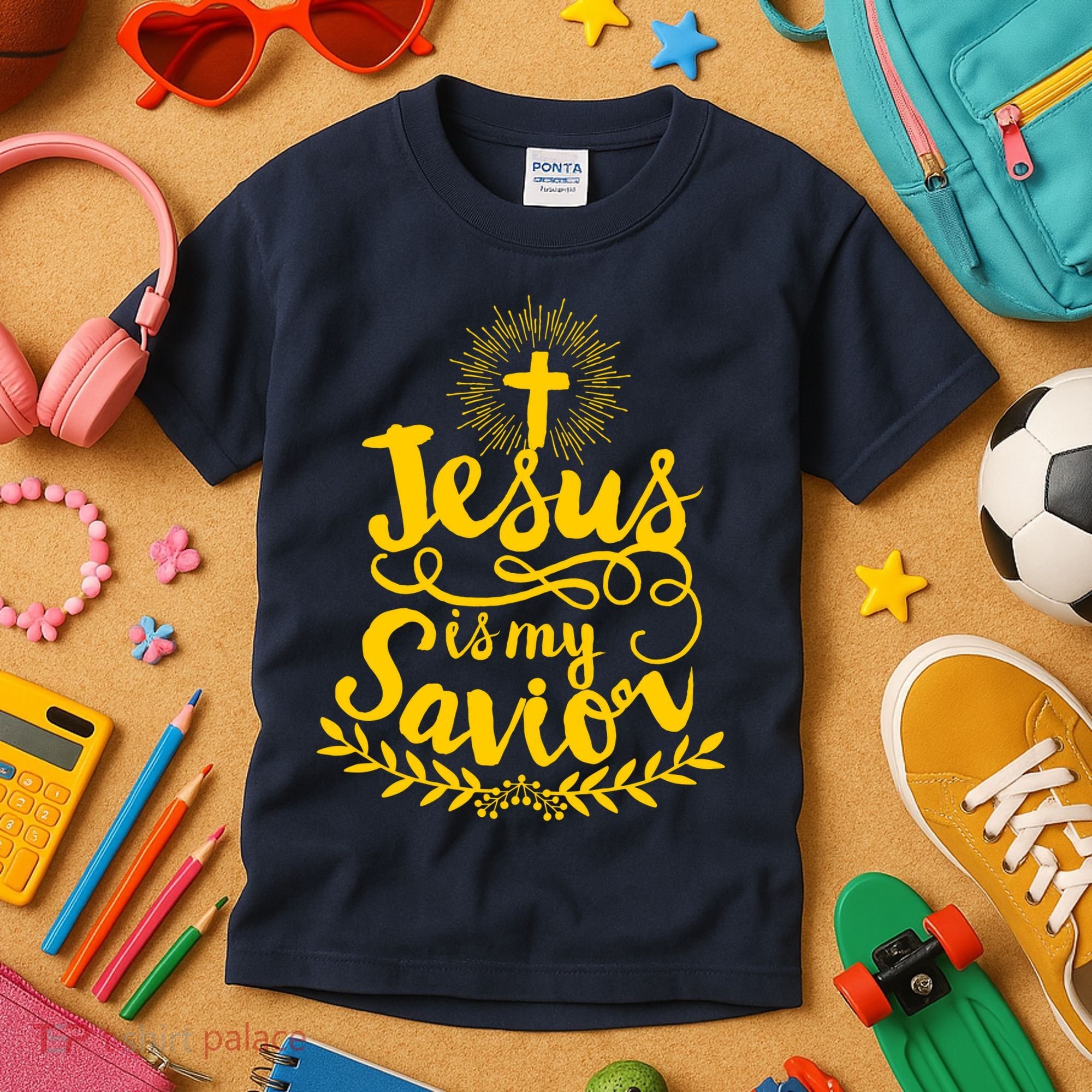 Jesus Is My Savior Cross Christian Kids T-Shirt