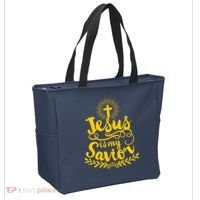 Jesus Is My Savior Cross Christian Tote Bag thumb 2