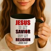Jesus Is My Savior Not Religion Coffee Mug thumb 3
