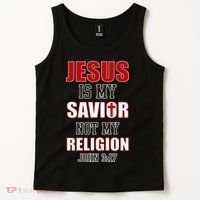 Jesus Is My Savior Not Religion Tank Top thumb 2