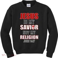 Jesus Is My Savior Not Religion Kids Sweatshirt thumb 0