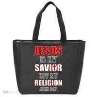 Jesus Is My Savior Not Religion Tote Bag thumb 0