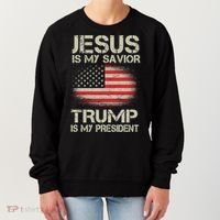 Jesus Is My Savior Trump Is My President Women's Sweatshirt thumb 0