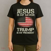 Jesus Is My Savior Trump Is My President T-Shirt thumb 4