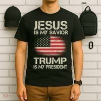 Jesus Is My Savior Trump Is My President T-Shirt thumb 6