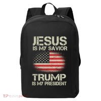 Jesus Is My Savior Trump Is My President Modern Backpack thumb 0