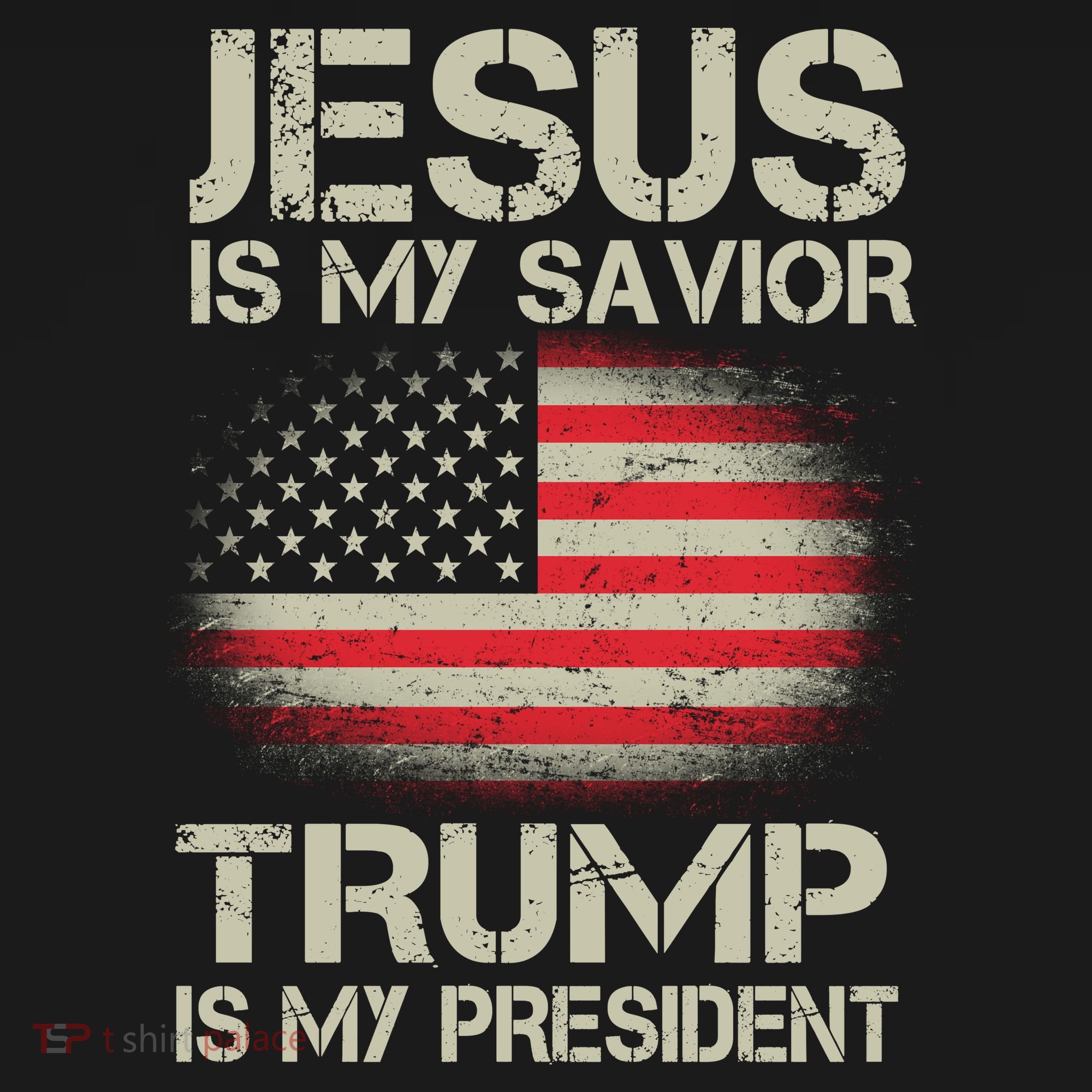 Jesus Is My Savior Trump Is My President Ladies PosiCharge Competitor Racerback Tank